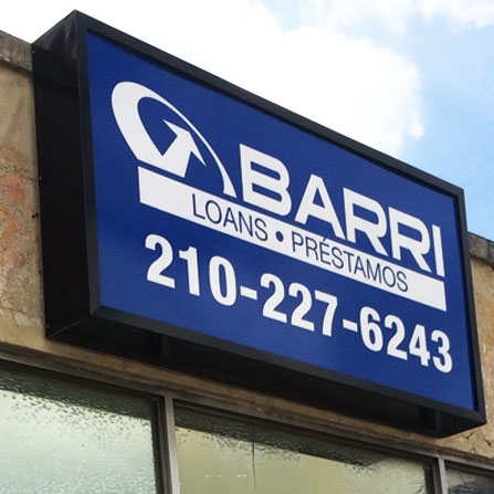 4'x8' Barri Financial Custom Cabinet Sign San Antonio, Texas